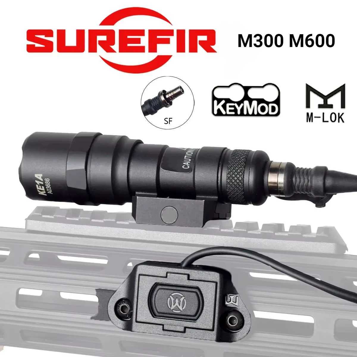 Tactical Surefire M300 M600U M-Lok Keymod 20mm Rail Rifle Airsoft Scout LED Light Button Remote Pressure Switch Weapon Flashlight W250722