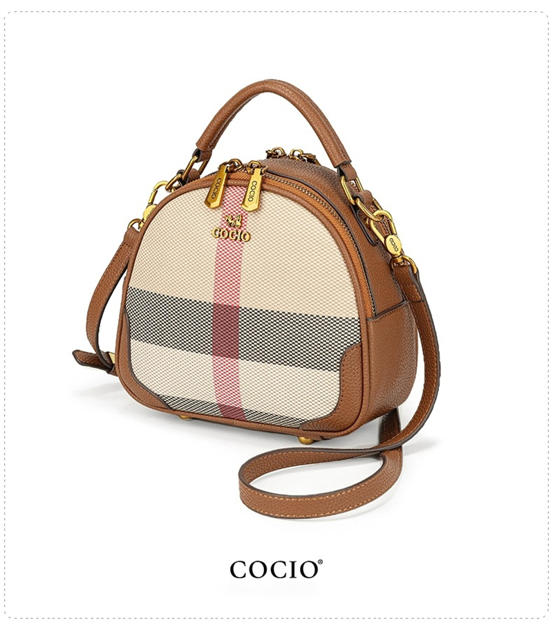 COCIO designer Shoulder Bags New plaid handbag for women in spring and summer simple casual backpack