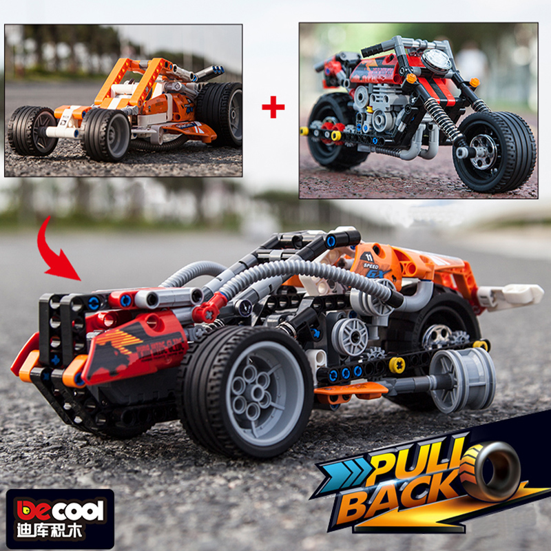 pull-back vechile motorcycle/building blocks/abs plastic/model kit 3803