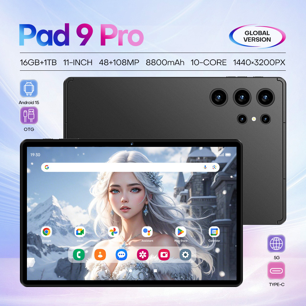 New in stock cross-border Pad 9 Pro 10-inch tablet with 16GB + 1TB network learning and gaming capabilities Laptop R250527