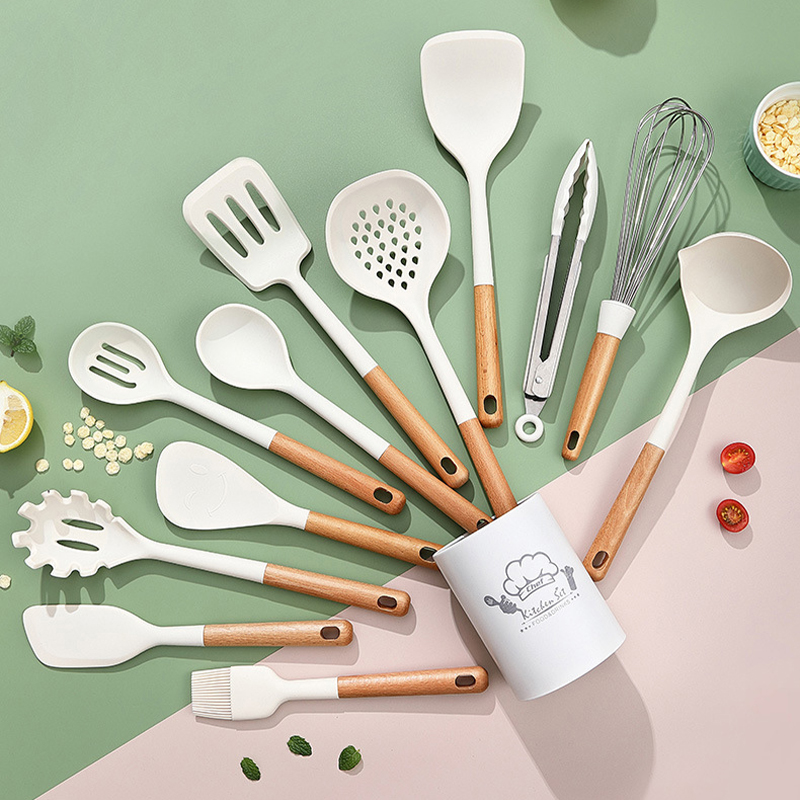 Silicone Kitchen Utensils Set - Durable & Heat Resistant Cookware Tools for Easy Cleaning