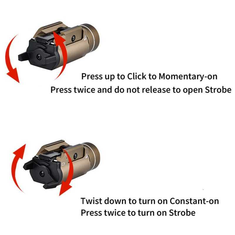 1 TR1 Pistol Lamp Flashlight White Weapon Light Metal LED Strobe Flashlight 800 Lumens Weapon Steam Light W250722