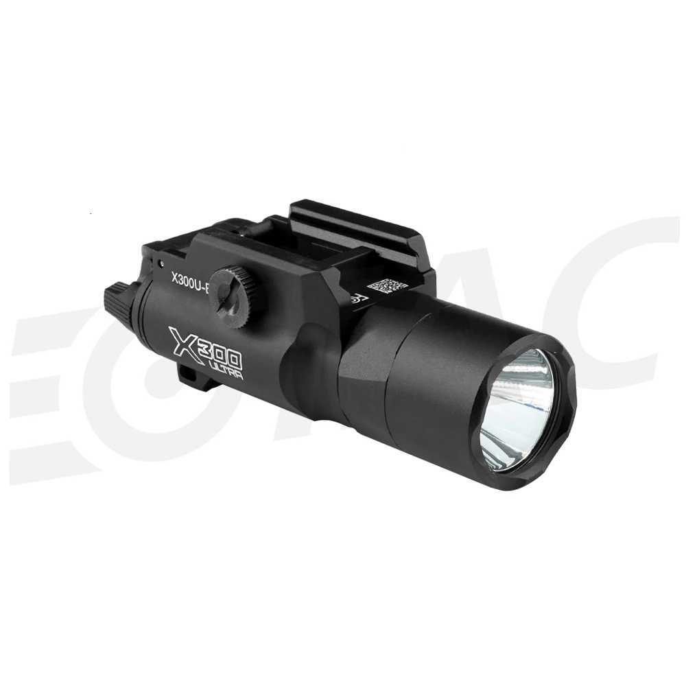 2024 New Metal Tactical X300U-B X300UB X300U Weapon Gun Light Flashlight Rifle Strobe Flashlight Hunting Accessories Fits 20mm Rail W250722