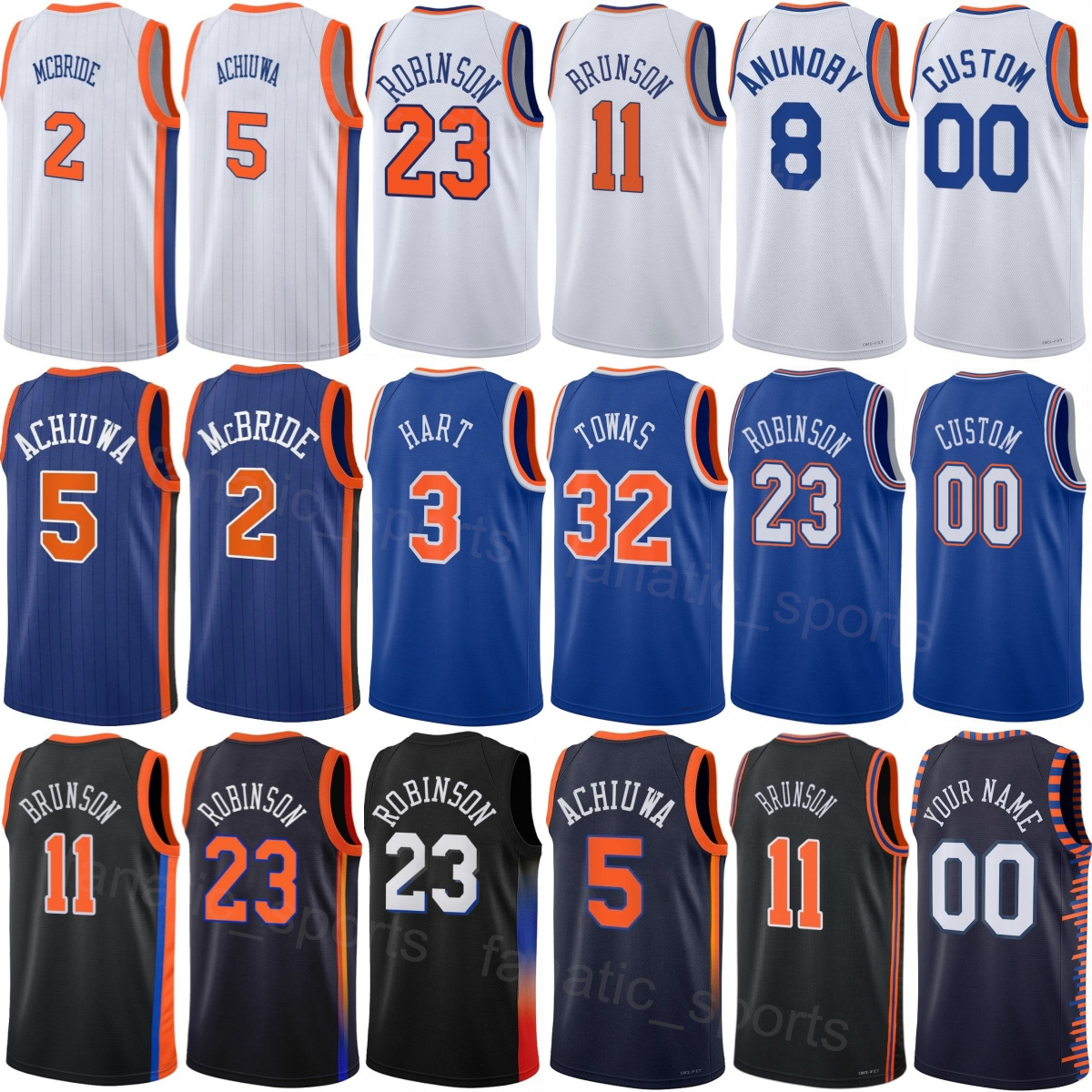 Print Draft Josh Hart Jersey 3 Basketball 25-26 Mohamed Diawara 51 Clarkson 00 Guerschon Yabusele 28 Jalen Brunson 11 Karl-Anthony Towns 32 OG Anunoby 8 Kid Man Women