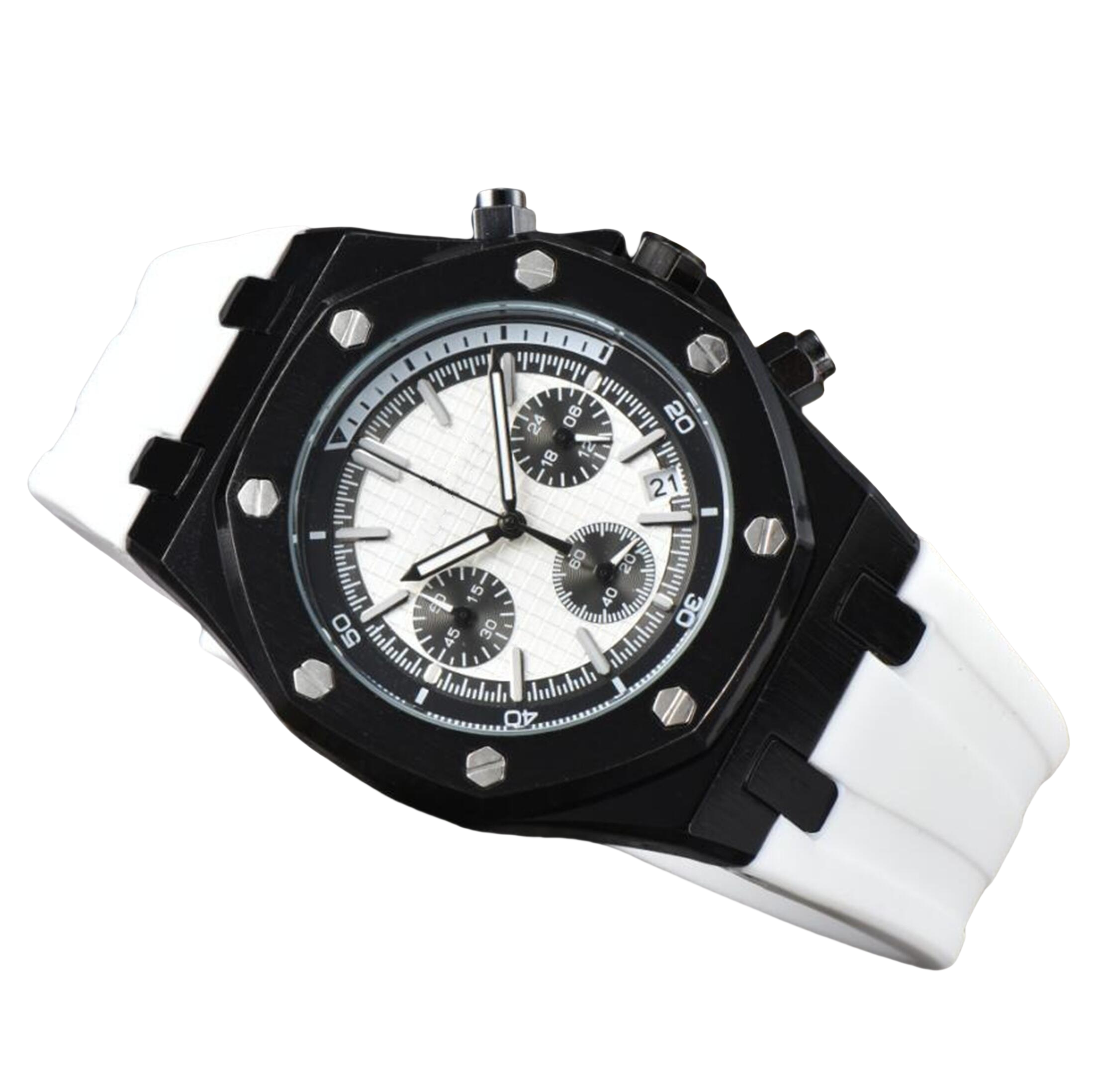 AAA New ROYALOAKITY Fashion watch Mens Automatic Quartz Movement Waterproof High Quality Wristwatch Hour Hand Display Metal Strap Simple Luxury Popular Watch #6578
