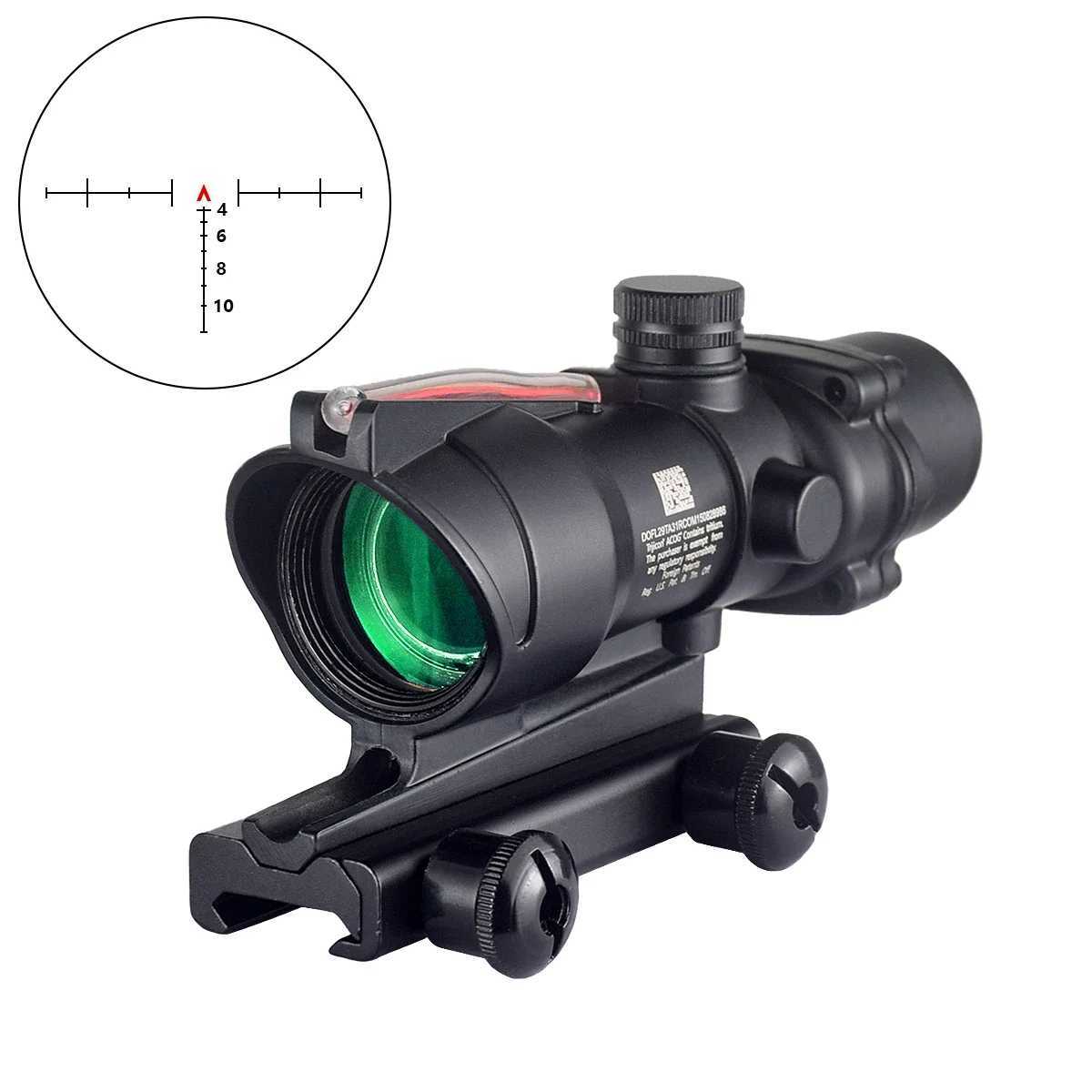 Tactical AOOG 4X32 Scope Sight x32 Optical Scope Fiber Optics Airsoft 4x Magnifier Cross Chevron Glass Etched Reticle Rifle W250723