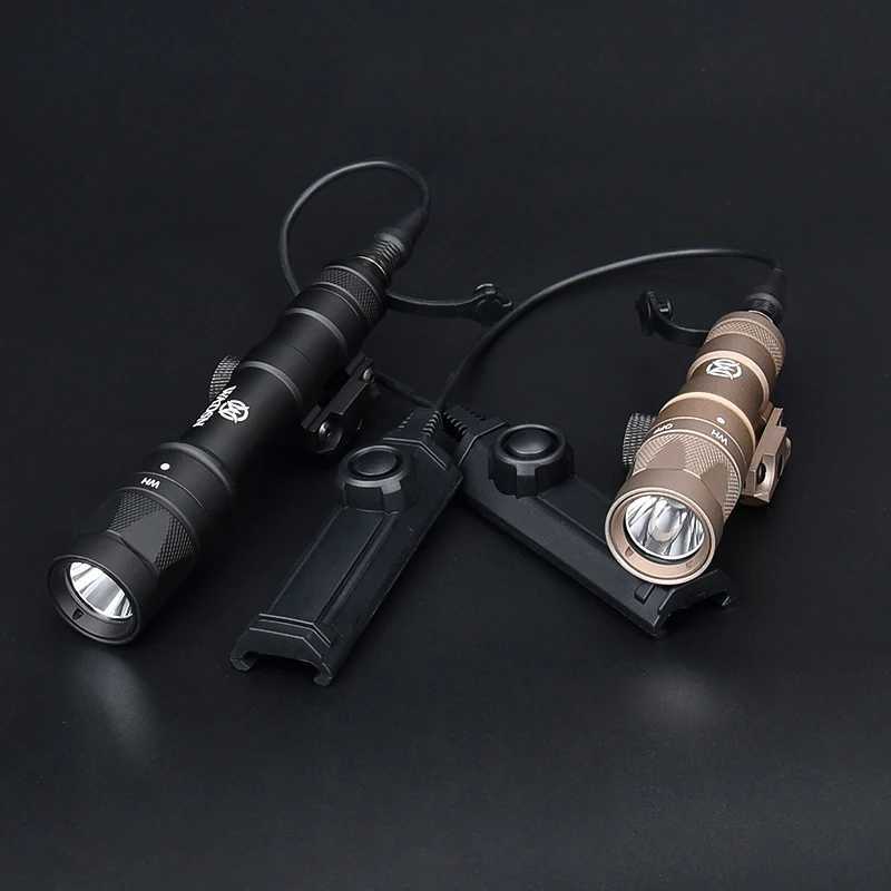 WADSN M300W M600W Tactical Flashlight Strobe Scout Lamp Airsoft Hunting Weapon Light Dual Control Switch Fits 20mm Picatinny Rail W250722