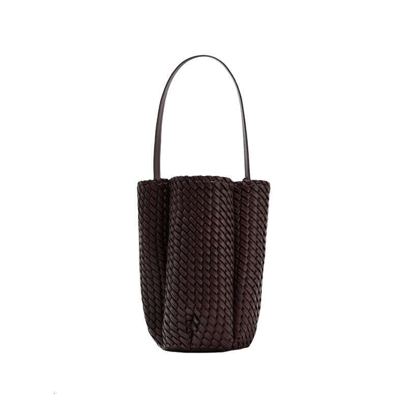 Woven Bucket Bag New Fashionable Casual Handbag Women Shoulder Designer Large Capacity Bag