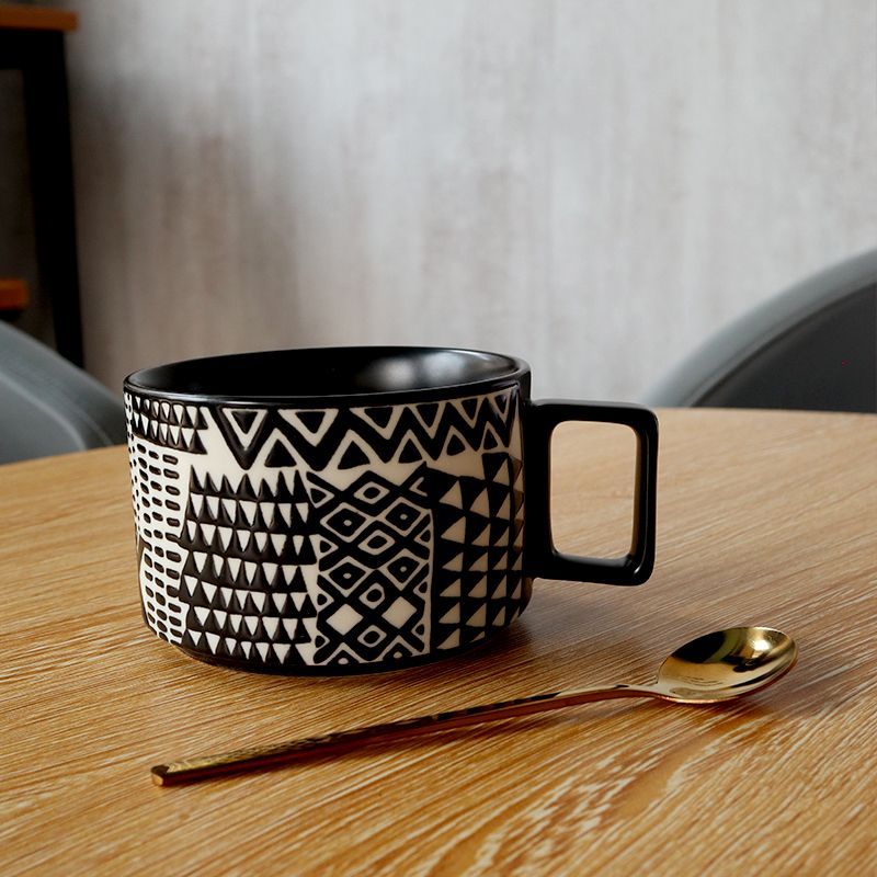 Designer Coffee Cup Black Bone China Luxury Mug Set Pair Premium Ceramic Tea Cups Tea Coffee Mugs and Saucers Gift Sets Drinkware