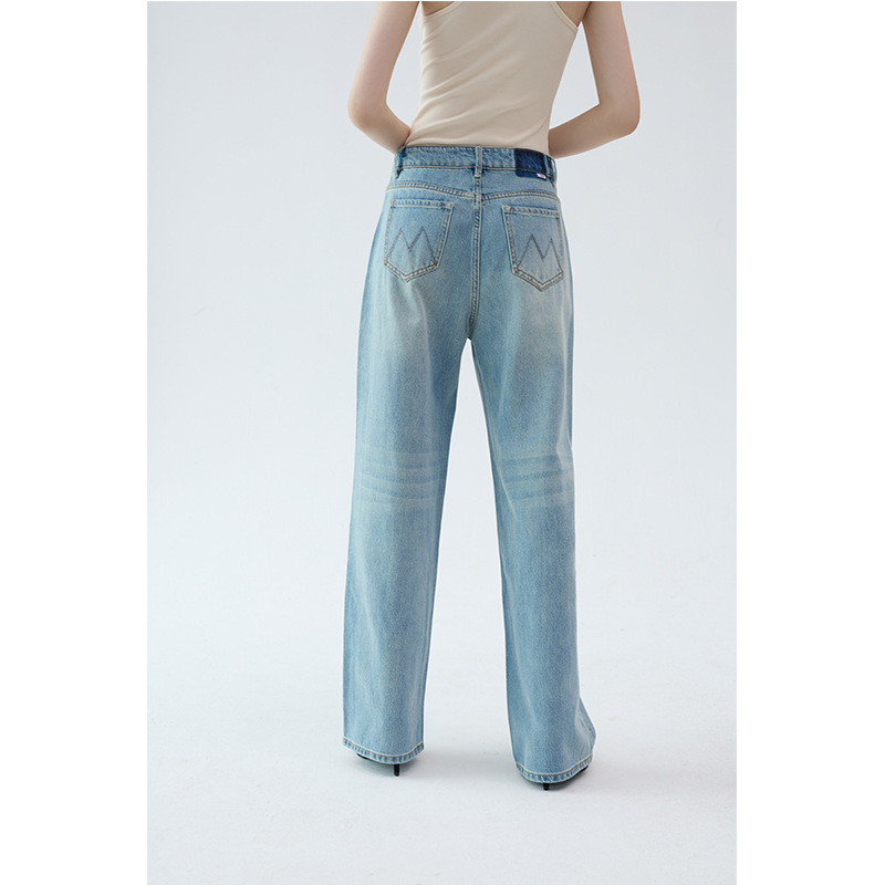 (Order by pic in opt, not by desc) Womens jeans Designer blue denim pants embroidered logo classic denim straight pants fashion denim pants for women