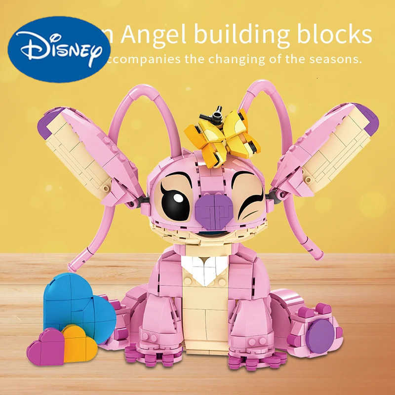 Disney New Stitch Angel CP Building Blocks 2025 - Large Piece Cartoon Toys with Moving Ears Kids Assembly Gift for Boys Girls Birthday W250723