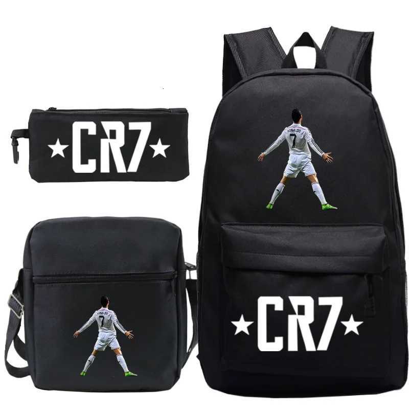 New 3pcs CR7 Backpacks Simple Style Lightweight Boys Girls School Bags Capacity Teens Laptop Backpack Women Men Travel Mochilas S250723