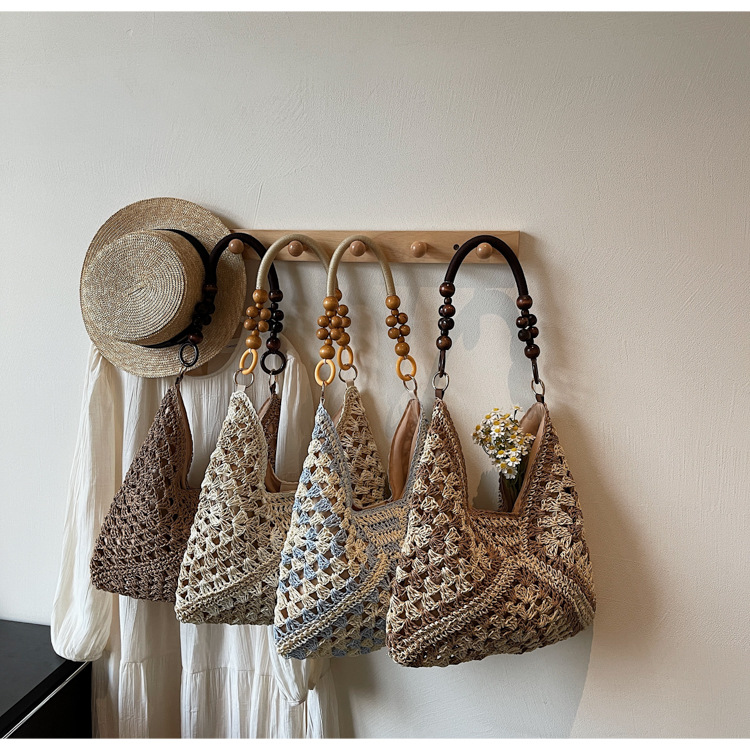 2025 New Arrival: Stylish Niche Woven Tote Bag for Women - Color-Block Design, Versatile Shoulder & Armpit Bag, Casual Everyday Handbag