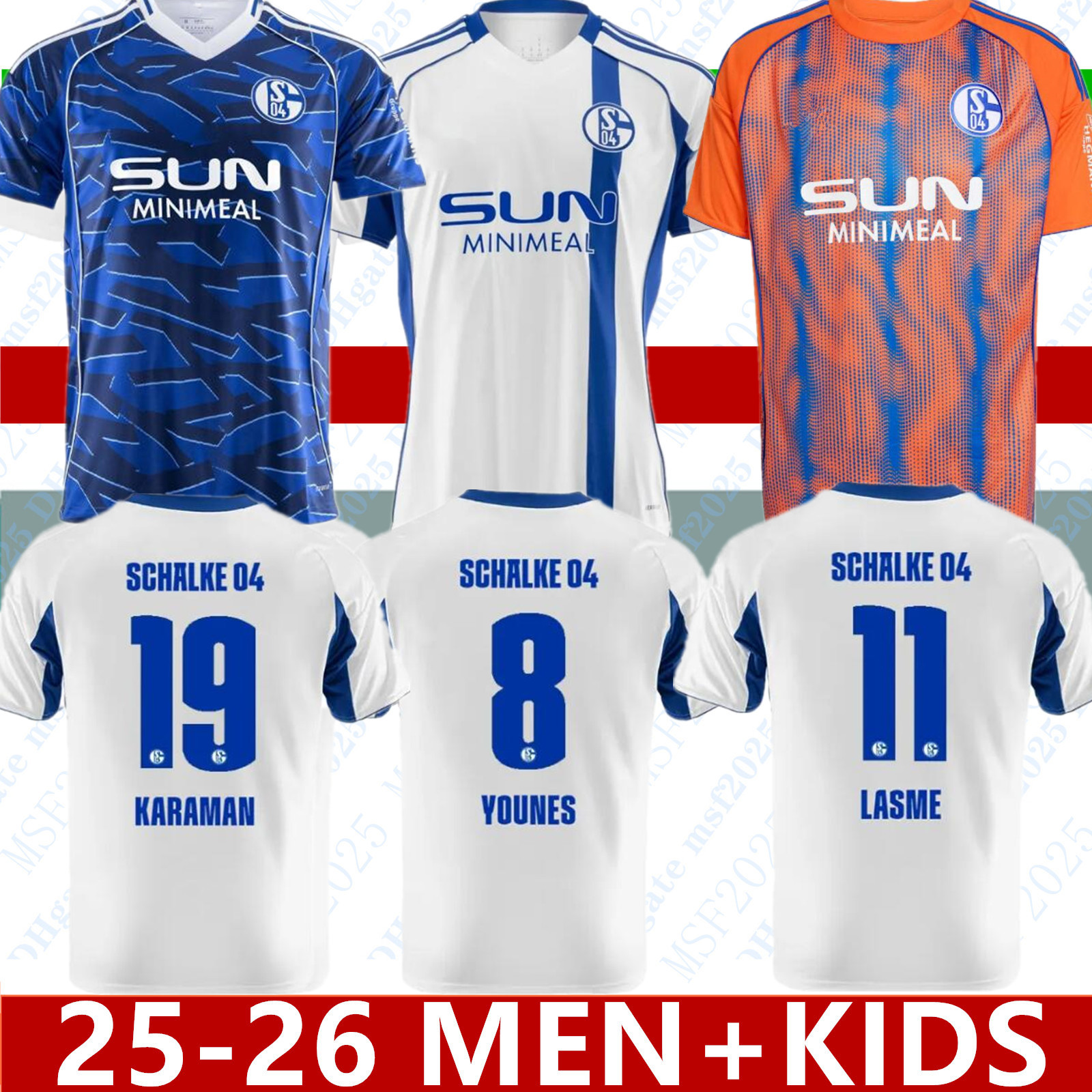 25 26 Schalke 04 Mens Soccer Jerseys 2025 2026 YOUNES SYLLA HOJLUND KARAMAN HAMACHE REMMERT SANCHEZ BACHMANN Home Away 3rd Football Shirts Adult Uniforms