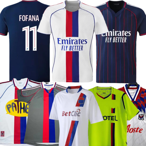 2025 2026 Maillot Lyon Retro Soccer Jerseys Olympique Lyonnais OL 1995 96 01 08 09 10 11 25 26 FOFANA NUAMAH TOLISSO MIKAUTADZE 75TH Shirts Men Kids Football Shirt