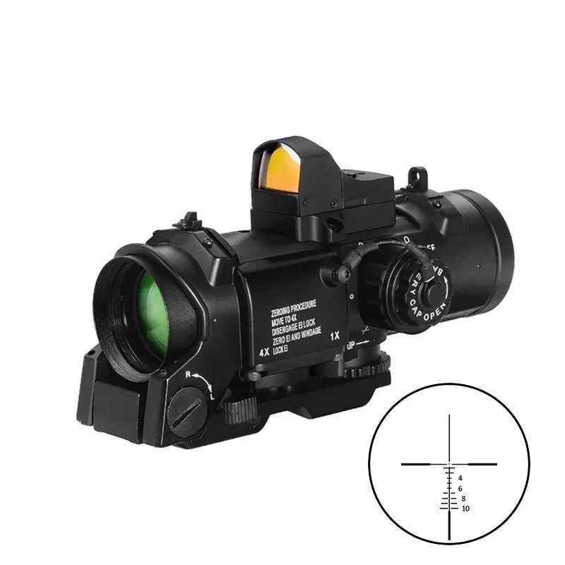 4x-4x Fixed Dual Purpose Scope With Mini Red Dot Scope Red Dot Sight Rifle Scope W250723
