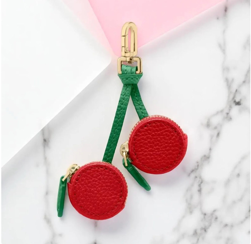 Coin Purses Change Bag Cute Fruit Shape Purse Keychain PU Leather Pendant Korean Style Wallet Earphone Female
