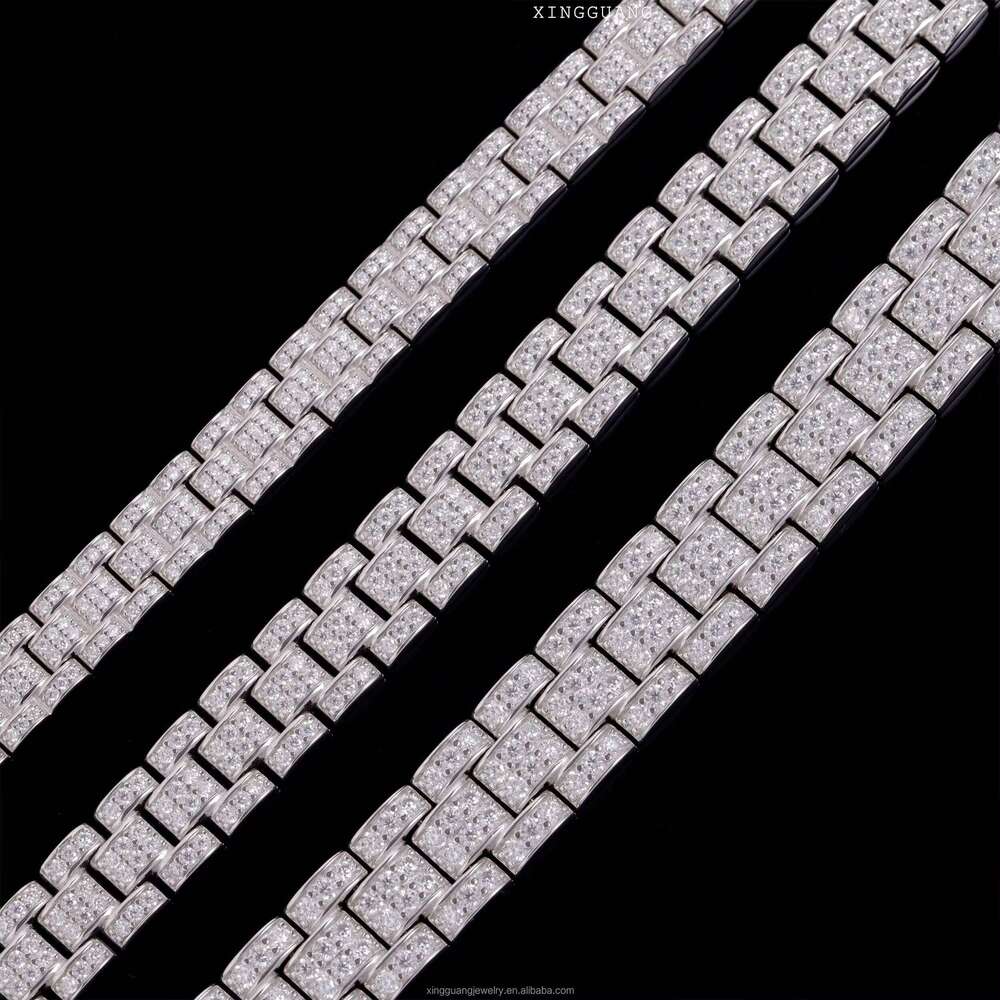 New Arrival Bracelets 8mm 10mm 12mm S Sier Ice Out Bling Moissanite Dia White Gold Plated Cuban Men Bracelet