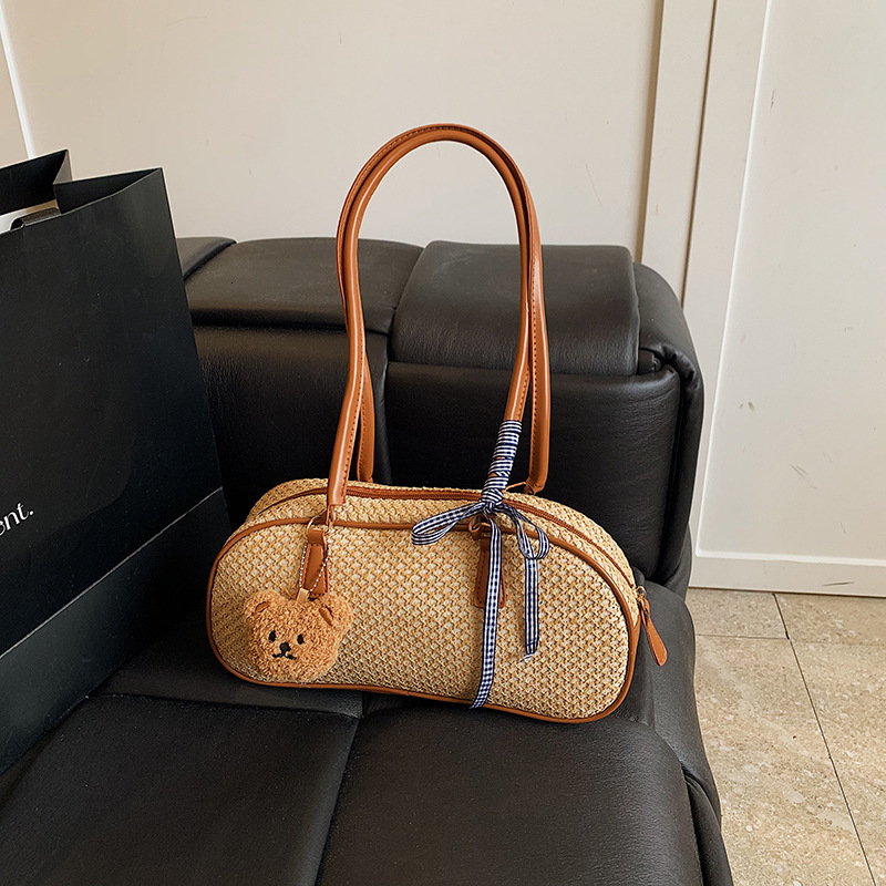 2025 Summer new women's crossbody bag large capacity women's hand woven bag new beach vacation commuting handbag new women's women'