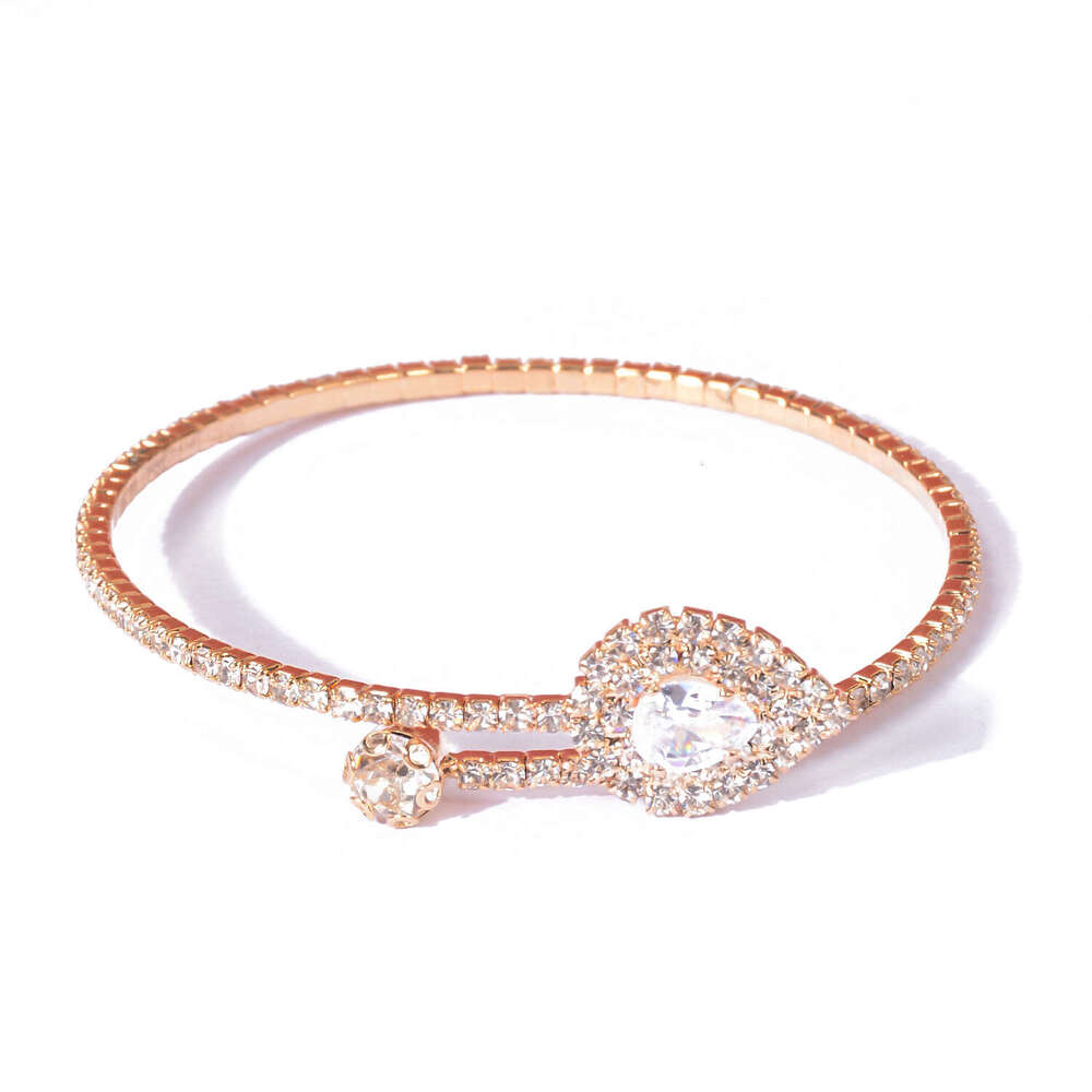 Copper electroplated zircon bracelet for women