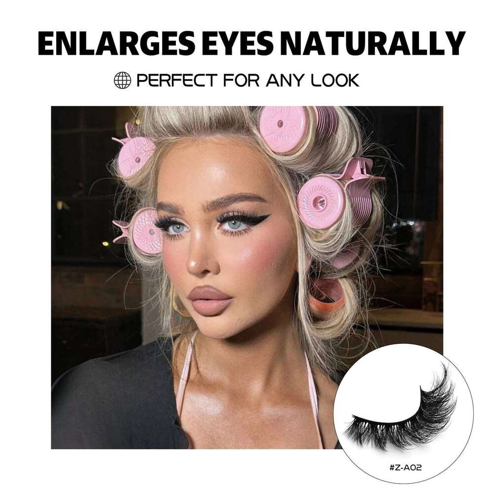 GROINNEYA 3D Mink Cat Eyelashes Fluffy Wispy Volume Natural Feathery Effect Lightweight Flexible Band Fake Lashes X250723