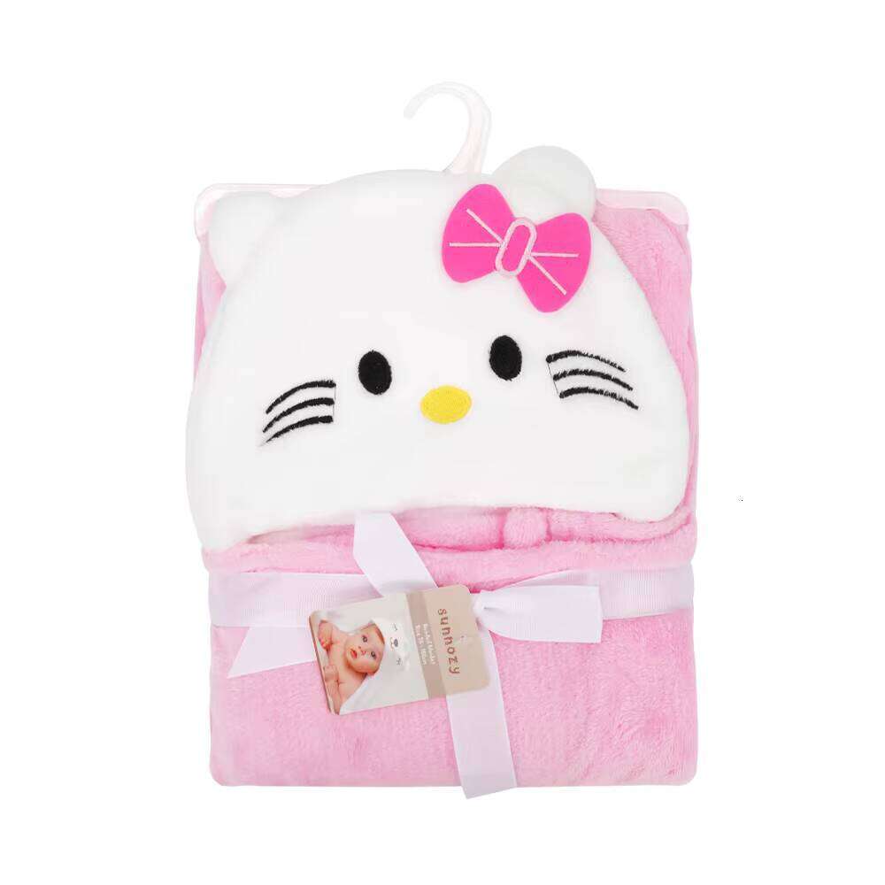 Blankets & Swaddling All - Season Breathable and Warm Hello Kitty - Themed Baby Hooded Towel Blanket, Brand - New Design