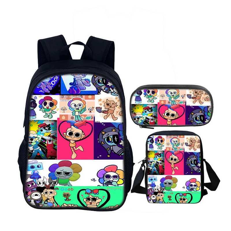 Dandys World Backpack Kids SchoolBag Game Cartoon Shoulder Bag Pencil Case Mochila Student Back Pack Bags Boy Girl Knapsack Gift S250723