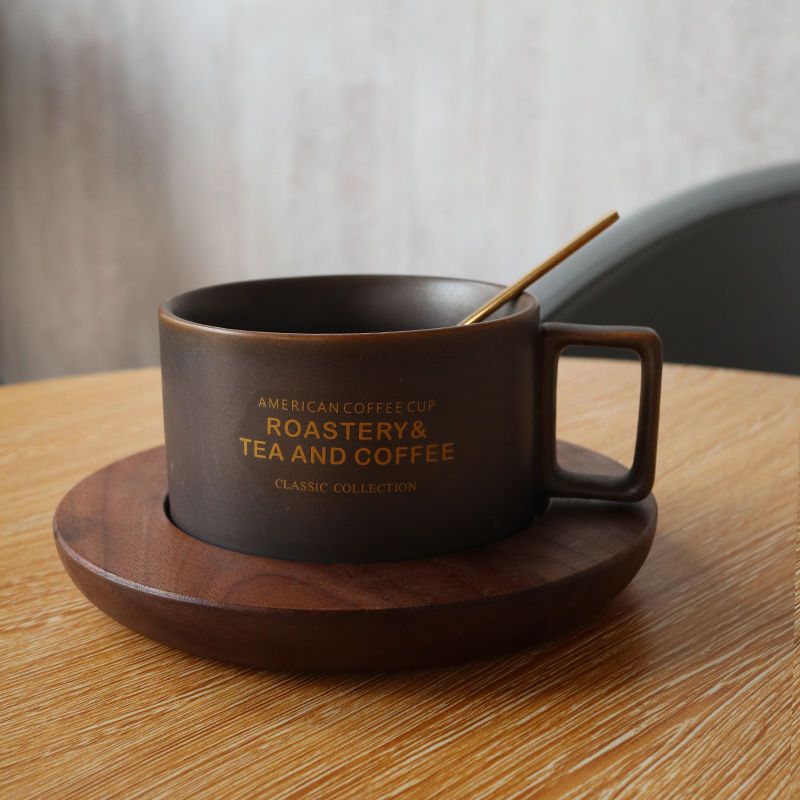 Designer Coffee Cup Black Bone China Luxury Mug Set Pair Premium Ceramic Tea Cups Tea Coffee Mugs and Saucers Gift Sets Drinkware