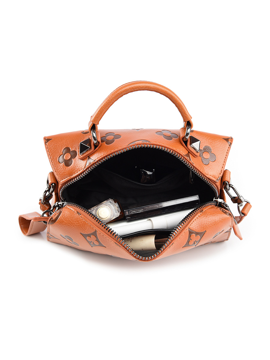 Single shoulder bag three-dimensional embosed bag women fashion large capacity pillow bag senior sense soft leather hand carry crossbody bag