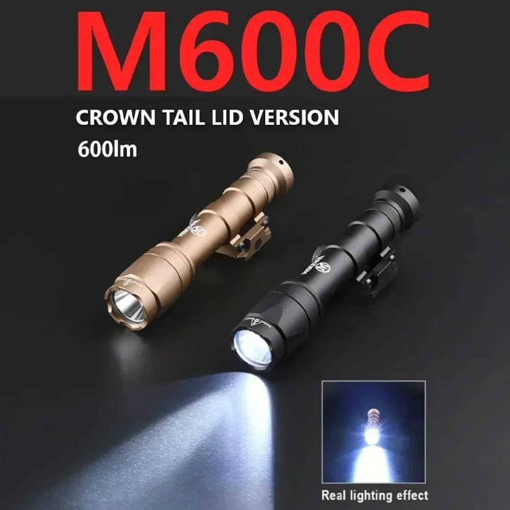 300A/M600C Tactical Weapon Gun Light Fit 20mm Rail Outdoor Hunting Scout Rifle LED Flashlight Airsoft Scout Accessories W250722