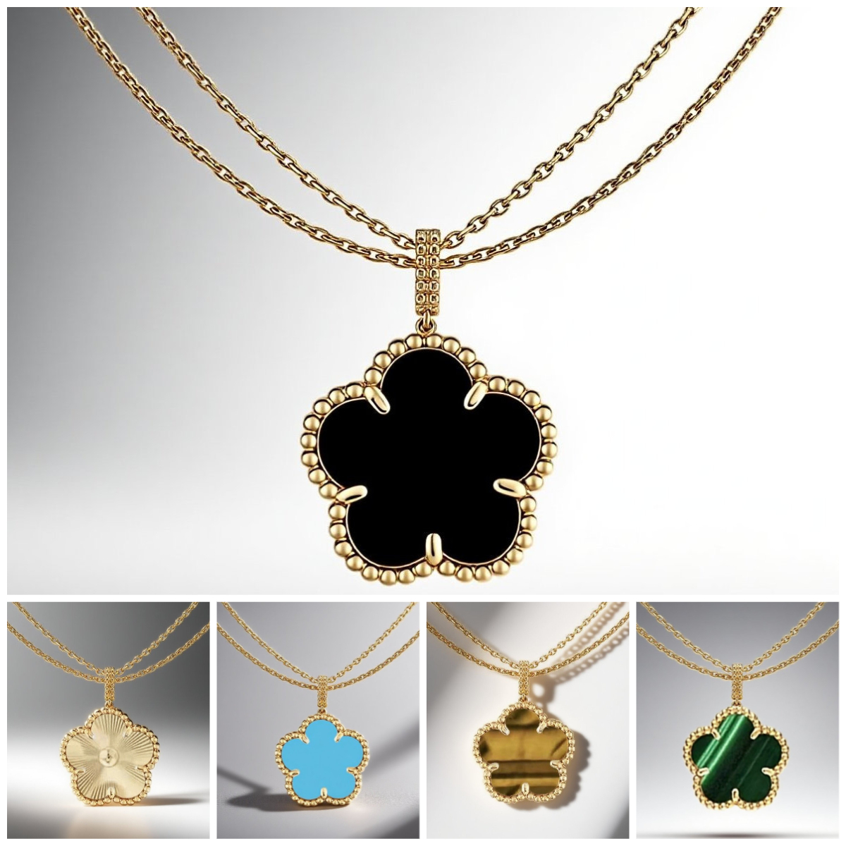 luxury necklace designer jewelry women 25mm clover necklace Business Formal rose gold Sweater chain mother of pearl red agate long necklace womens chain necklace