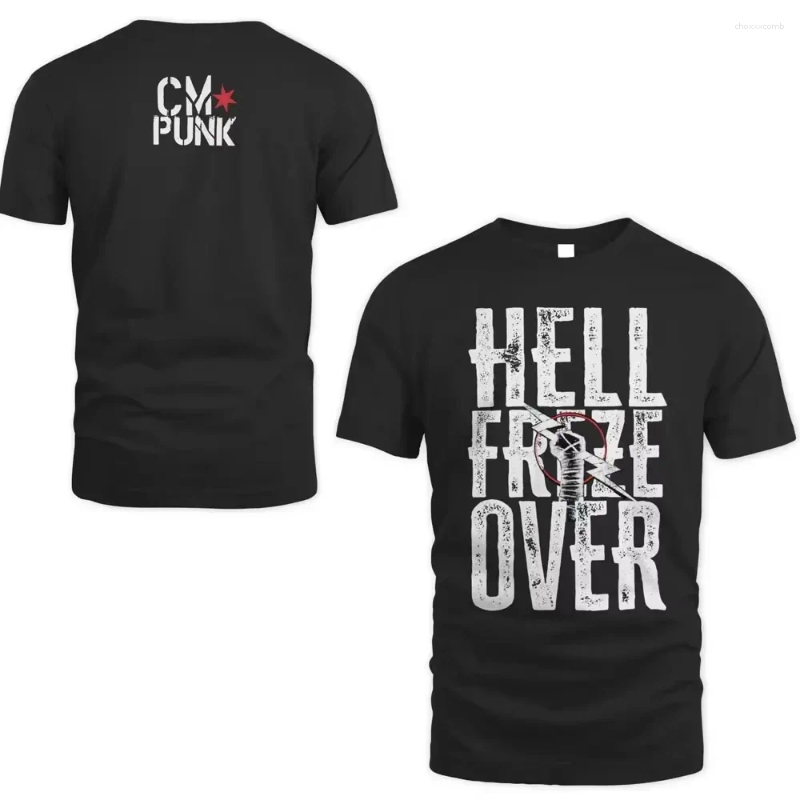 Men's T Shirts Summer 3D Printed Short Sleeve Wrestler Cm Punk Round Neck Street Sports Casual Oversized Tops