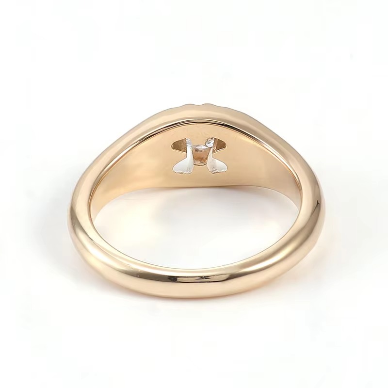Unique Design 4 Prong Simple Single Stone Ring Lab Grown Diamond Ring 14k Yellow Solid Gold Rings for Women Wedding Engagement