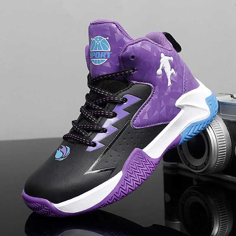 New Autumn Winter Basketball Sneakers For Children Platform Anti-Shock Boys Sport Sneakers Outdoor High Top Teenager Trainers W250723