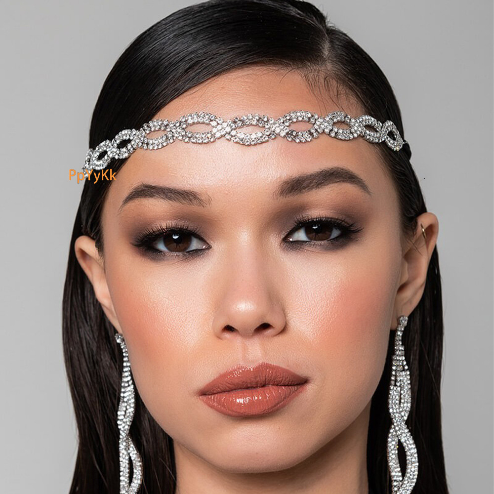 Bridal Elastic Headband Handmade VVS Moissanite Studded Headband Hair Accessory