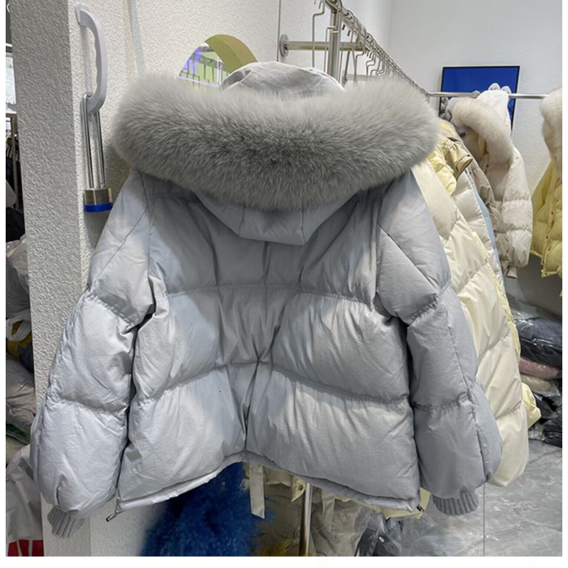 Winter Korean Version New Loose Down Cotton Jacket for Women Short Style for Petite Figures Large Fur Collar Cotton Coat Thickened Outerwear 241120