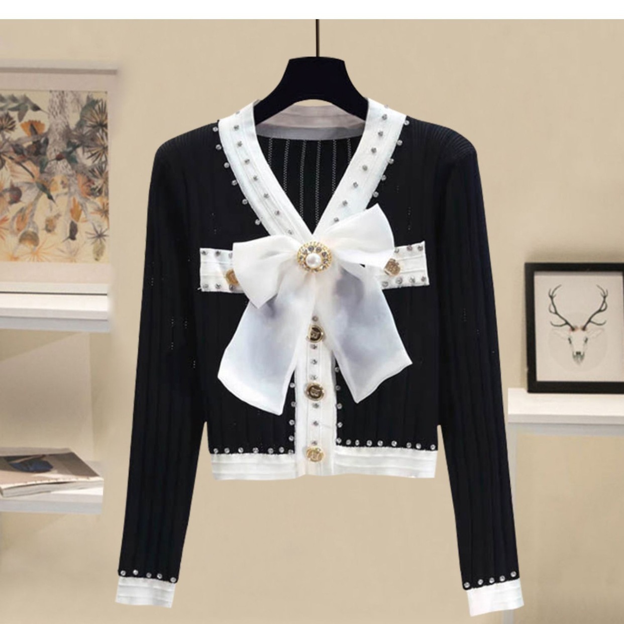Korean Fashion Knitted Cardigan Women Clothing Spring New Vintage Chic Slimming Short Sweater Women Coats Tops Button Vintage250723