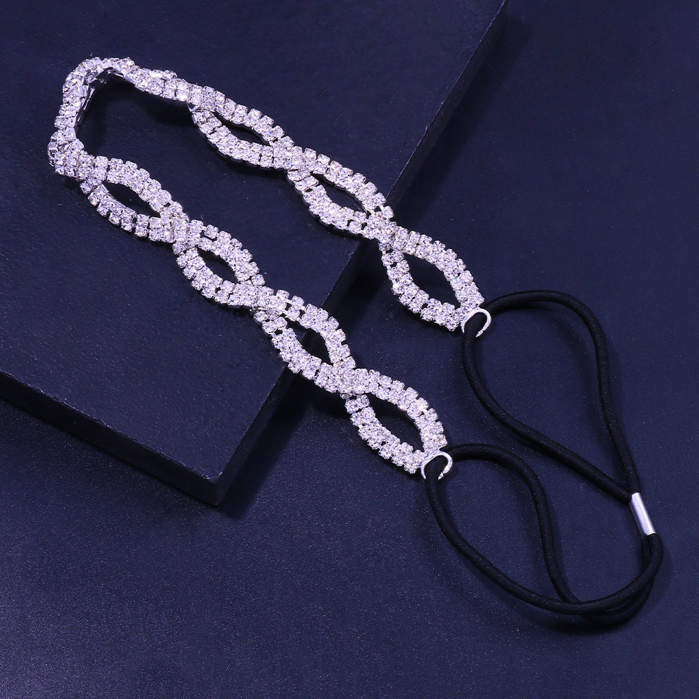 Bridal Elastic Headband Handmade VVS Moissanite Studded Headband Hair Accessory