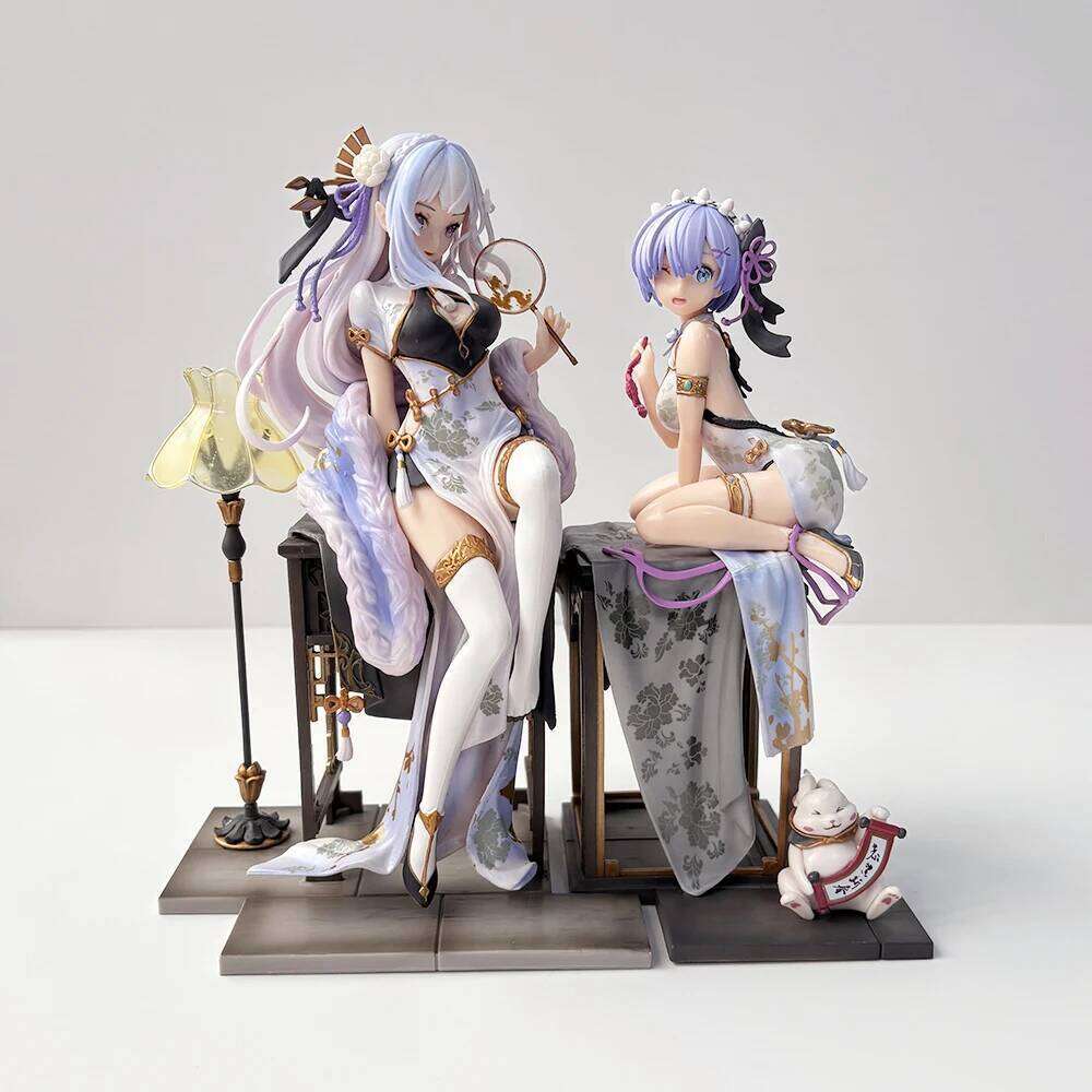 Animester ReZero Anime Collection Toys Rem Emilia Graceful Beauty Action Figure 1/7 Model PVC Doll Gift