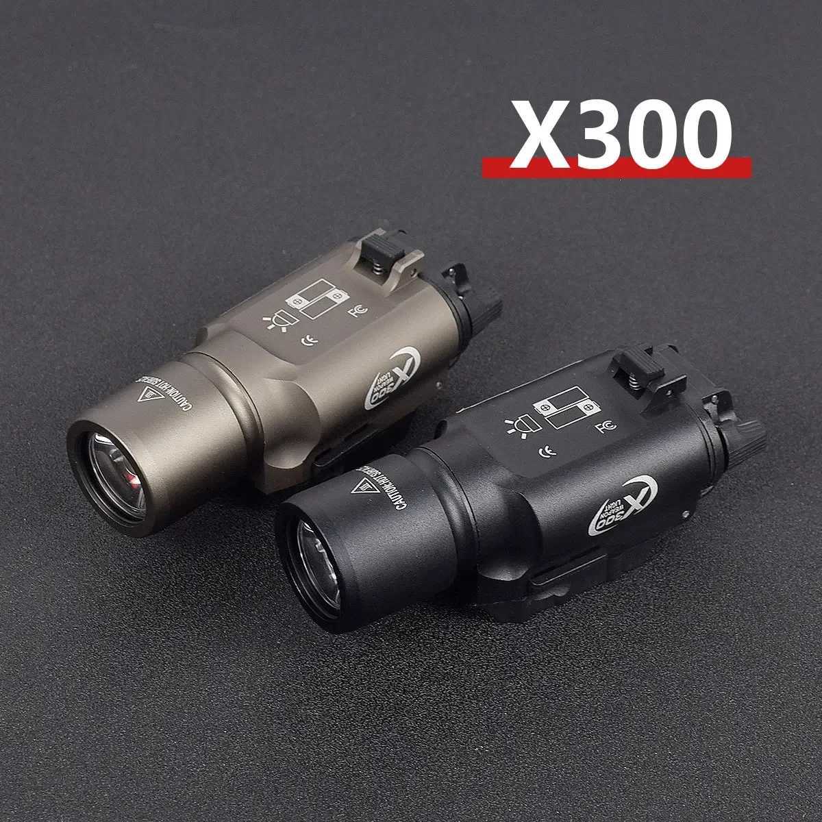 Tactical Surefire X300U X300 Ultra XH35 X300V Metal Pistol Scout Light Weapon Gun Light Strobe Flashlight Lantern for 20mm Rail W250722