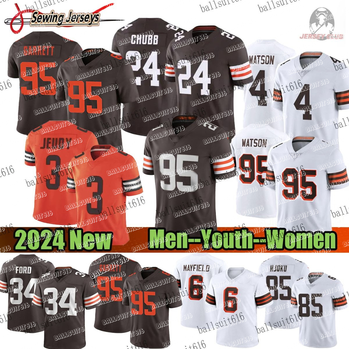 Clevelandcity Brown jersey Myles Garrett Jersey Deshaun Watson Jersey Jerry Jeudy Jeremiah Owusu-Koramoah Jerome Ford Amari Cooper Elijah Moore Football Jerseys