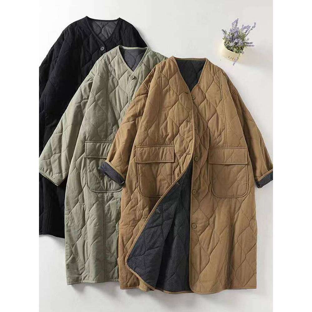 hoodie Oversized Women Parkas New Collarless Long Sleeve Single-breasted Ladies Winter Coat Casual Thick Warm Outerwear Overcoat jacket