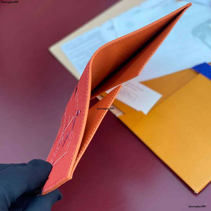 Top designer luxury wallet card holder coin purse passport set bag clip wall pocket sports field scenery cherry gift box assembly cardholder designer