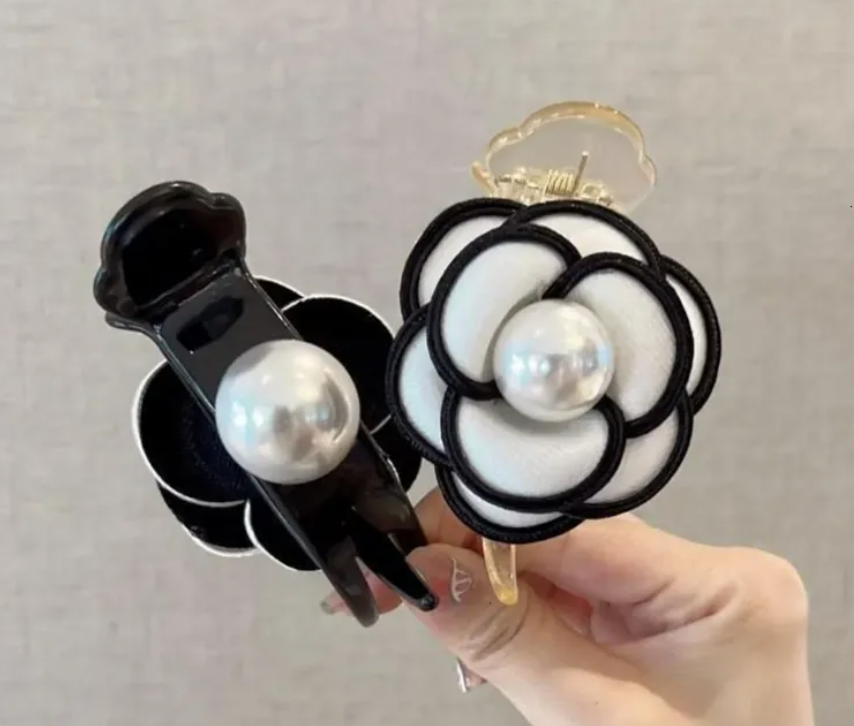 Luxury for woman Designer Elegant Camellia Flower Hair Claw Clip - Double-Sided Bun Holder, Ponytail Accessory For Women And Girls Free Ship