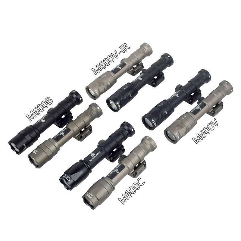 Tactical M600C M600 M600B M600V IR Ultra Tactical Scout Light Rifle Weapon Flashlight Hunting Momentary Pressure Switch W250722