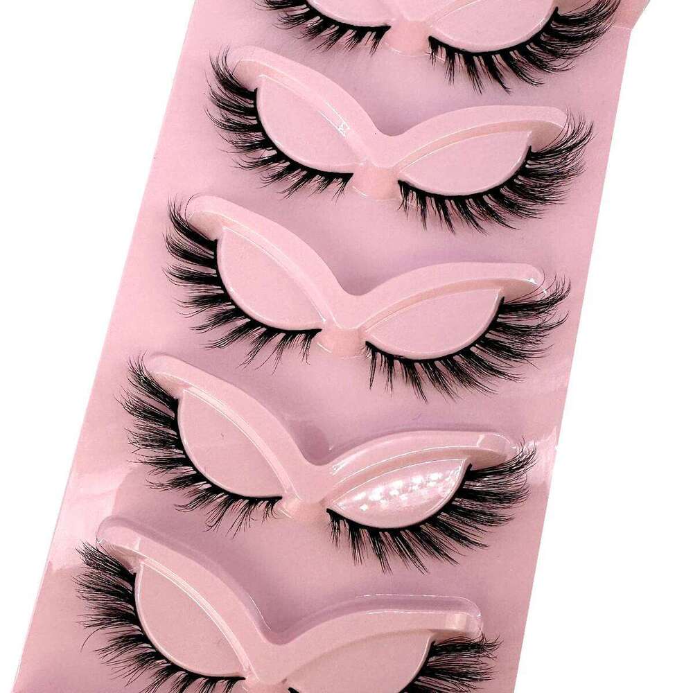 New Cat Lashes Mink 3D Curl Winged Natural Realistic Messy End Eye Elongated Thick False Eyelashes Soft Fake Lashe X250723