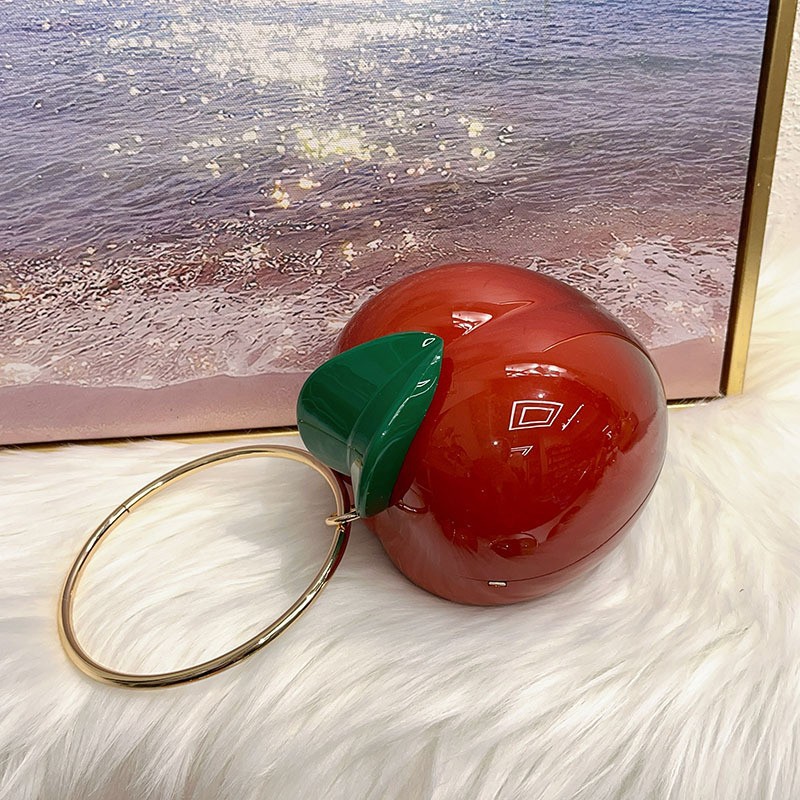 Niche Designer Fruit-Shaped Messenger Bag with Unique Creative Ring Detail