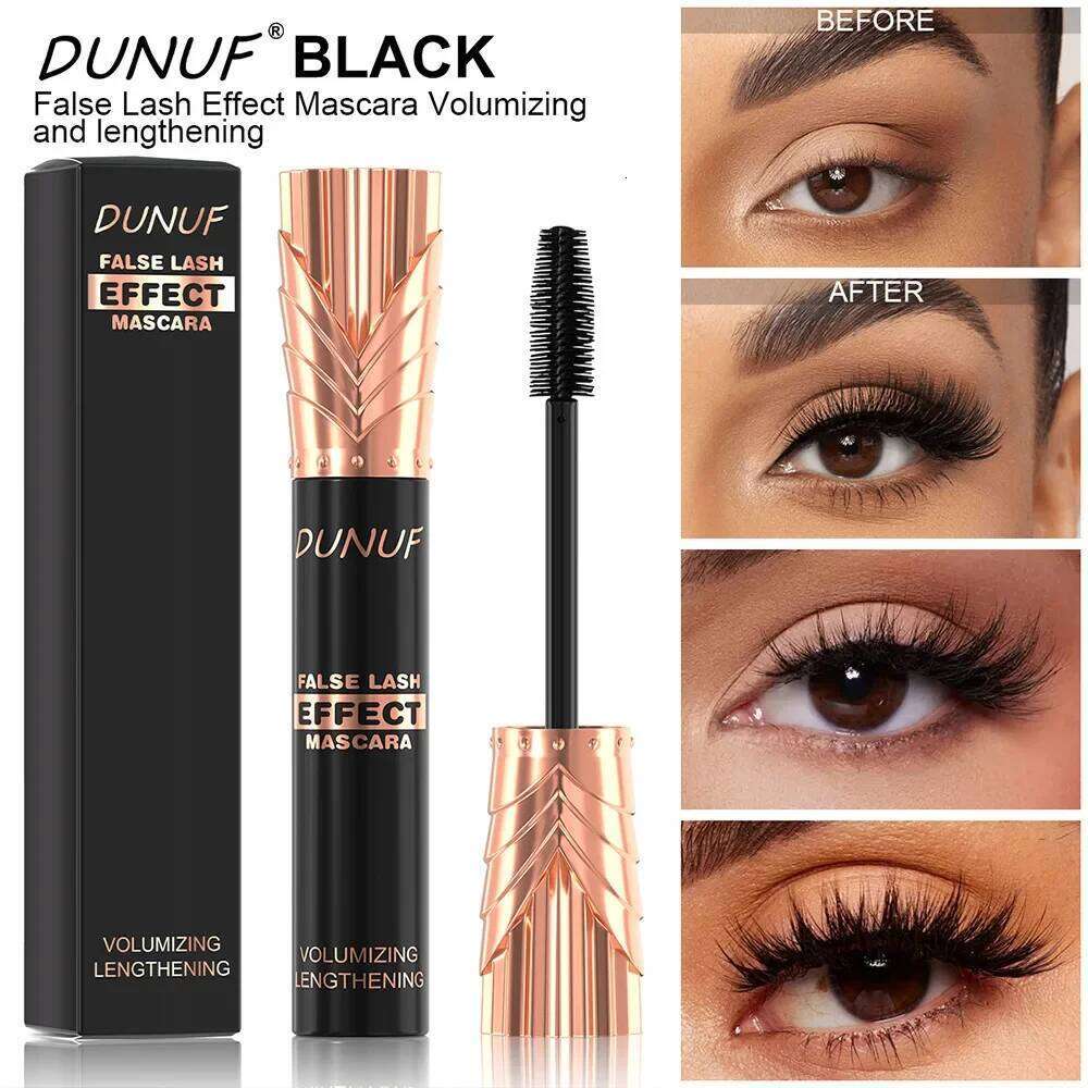 Natural Volumizing Lengthening Curling 24H Waterproof Long Lasting No Clumping Fast Dry Black Silk Fiber Mascara Cream X250722