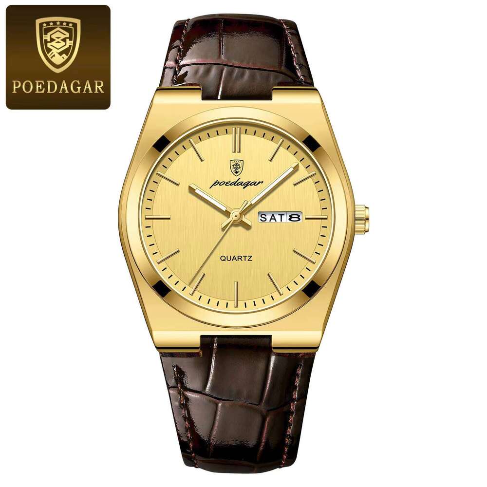 DHwatches POEDAGAR 930 Leather Watch Wholesale Sport Men's Luminous Waterproof Quartz Watches for Men