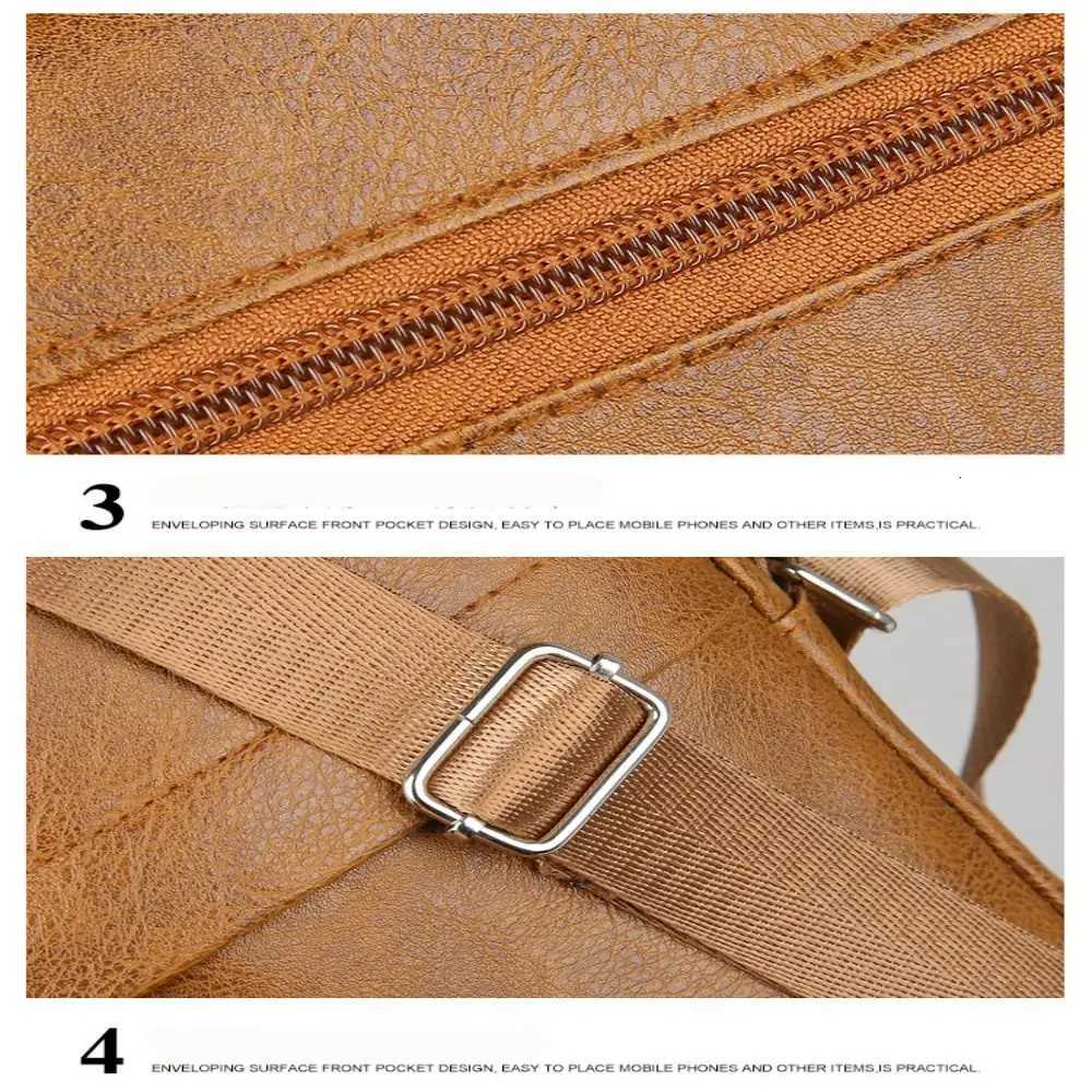 New PU Leather Mens Crossbody Bag Large Capacity Waterproof Shoulder Bag Phone Bag Casual Handbag Business Man Messenger Bag S250723